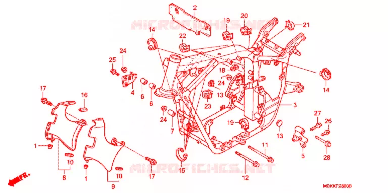 CADRE Honda MOTO 400 SHADOW 2007  NV400C7
