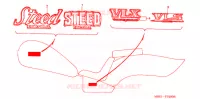 AUTOCOLLANTS pour Honda STEED 400 J/A de 2001