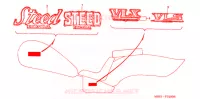 AUTOCOLLANTS pour Honda STEED 400 J/B de 2001