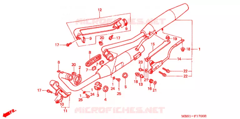 SILENCIEUX D'ECHAPPEMENT Honda MOTO 400 SHADOW 2001  NV400CB1