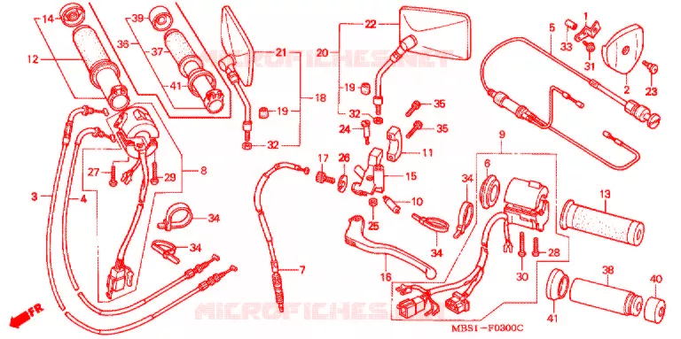 COMMODO - LEVIER - CABLE Honda MOTO 400 STEED 1998  NV400CBW