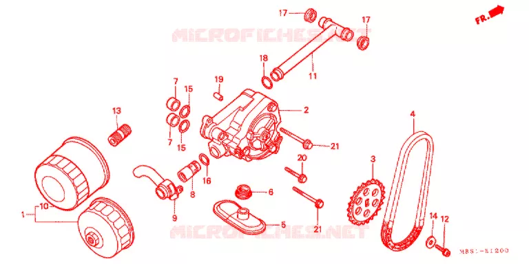 FILTRE A HUILE - POMPE A HUILE Honda MOTO 400 STEED 1998  NV400CBW