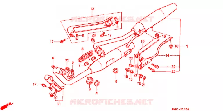 SILENCIEUX D'ECHAPPEMENT Honda MOTO 400 STEED 1993  NV400CP