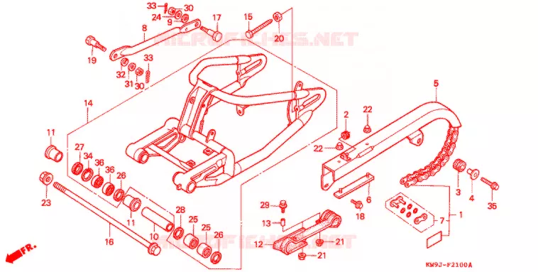 BRAS OSCILLANT Honda MOTO 400 STEED 1993  NV400CP_II