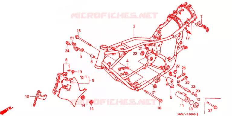 CADRE Honda MOTO 400 STEED 1993  NV400CP_II