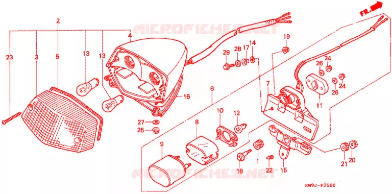 FEU ARRIERE Honda MOTO 400 STEED 1993  NV400CP_II