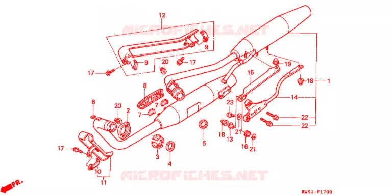 SILENCIEUX D'ECHAPPEMENT Honda MOTO 400 STEED 1994  NV400CR_IV