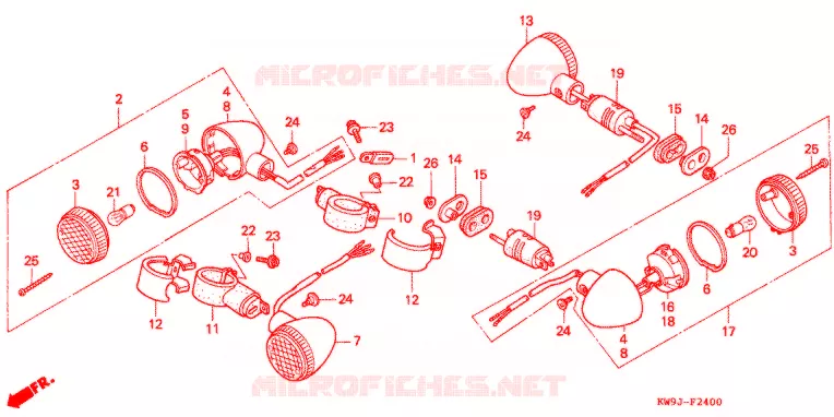 CLIGNOTANT Honda MOTO 400 STEED 1995  NV400CVS_II