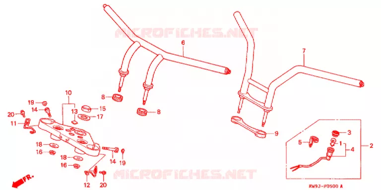 GUIDON - TE DE FOURCHE Honda MOTO 400 STEED 1995  NV400CVS_II