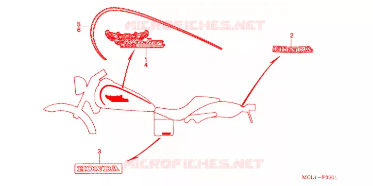 AUTOCOLLANTS (DC4) Honda MOTO 400 SHADOW 2004  NV400DC4
