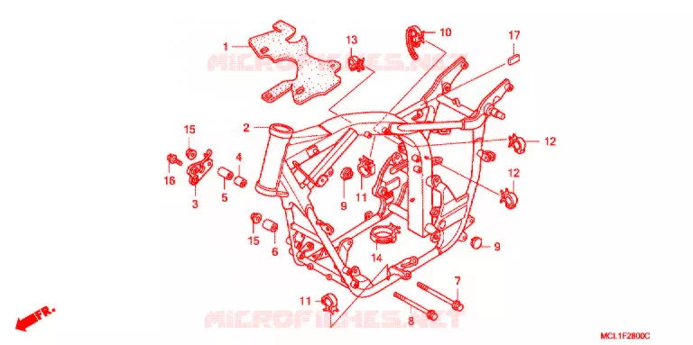 CADRE Honda MOTO 400 SHADOW 2005  NV400DC5
