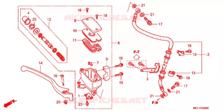 MAITRE CYLINDRE DE FREIN AVANT Honda MOTO 400 SHADOW 2005  NV400DC5