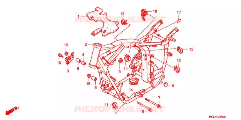 CADRE Honda MOTO 400 SHADOW 2007  NV400DC7