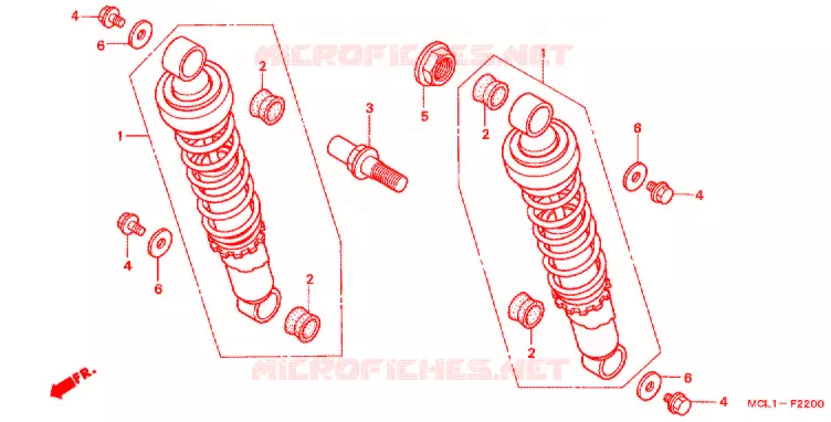 AMORTISSEUR ARRIERE Honda MOTO 400 SHADOW 2000  NV400DCY