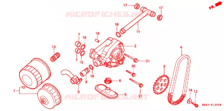 FILTRE A HUILE - POMPE A HUILE Honda MOTO 600 STEED 1993  NV600CP_III