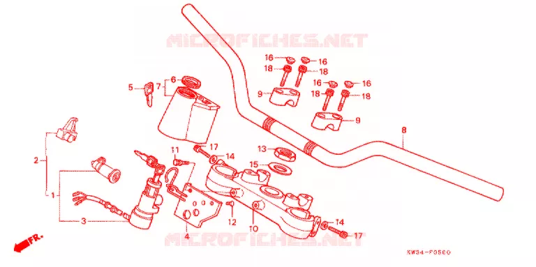 GUIDON Honda MOTO 250 NX 1988  NX250J_A