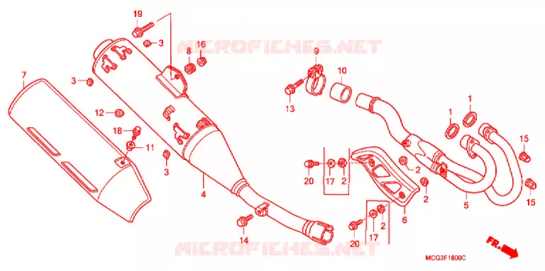 SILENCIEUX D'ECHAPPEMENT Honda MOTO 400 NX 2005  NX4005