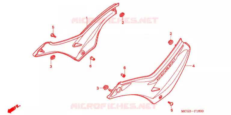 COUVERCLES LATERAUX Honda MOTO 400 NX 2009  NX4008