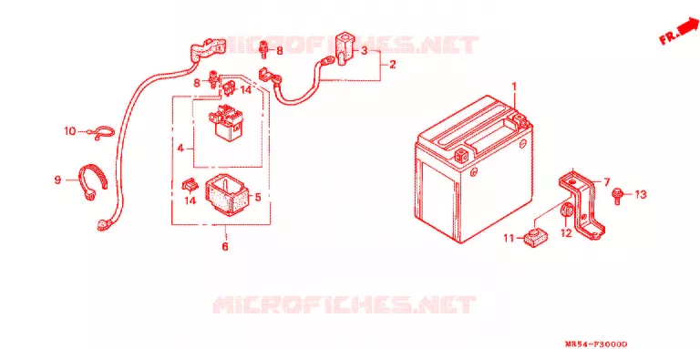 BATTERIE Honda MOTO 800 PC800 1989  PC800K