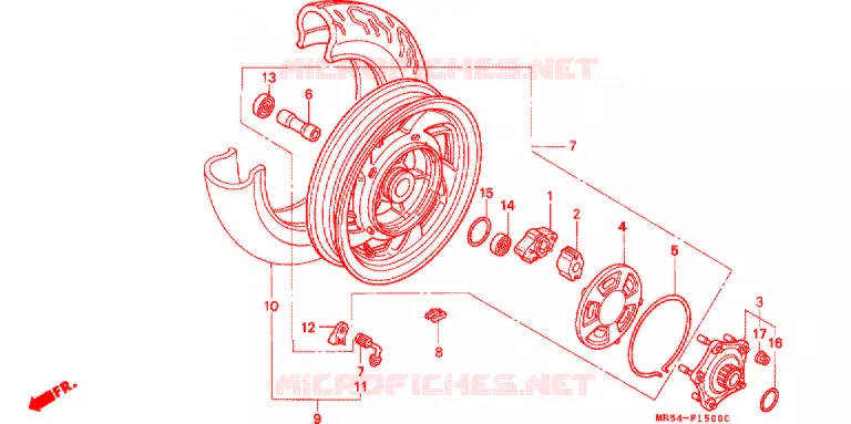 ROUE ARRIERE Honda MOTO 800 PC800 1989  PC800K