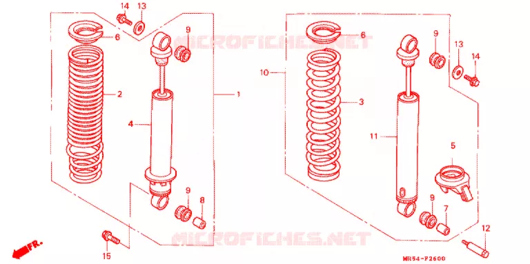 AMORTISSEUR ARRIERE Honda MOTO 800 PC800 1989  PC800K