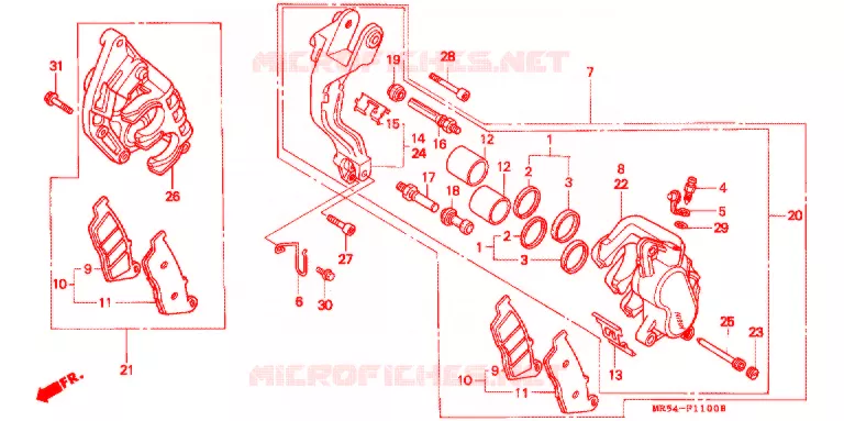 ETRIER DE FREIN AVANT Honda MOTO 800 PC800 1990  PC800L