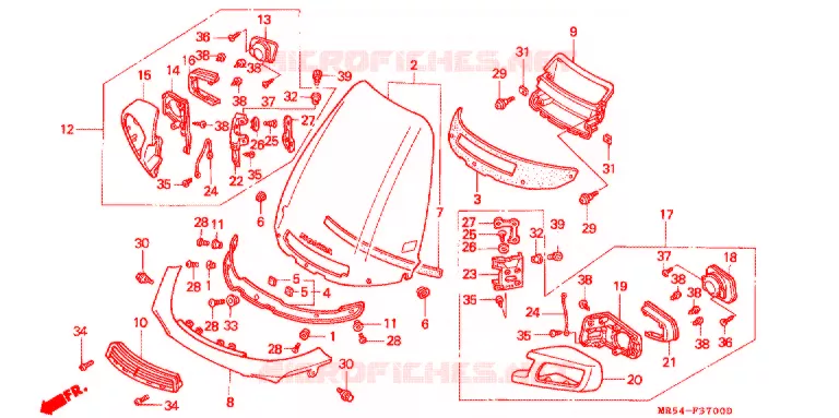 PARE-BRISE Honda MOTO 800 PC800 1990  PC800L