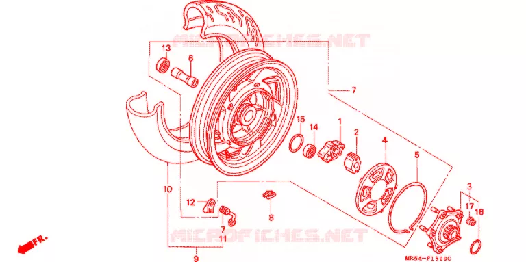 ROUE ARRIERE Honda MOTO 800 PC800 1990  PC800L