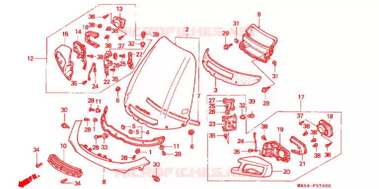 PARE-BRISE Honda MOTO 800 PC800 1994  PC800R