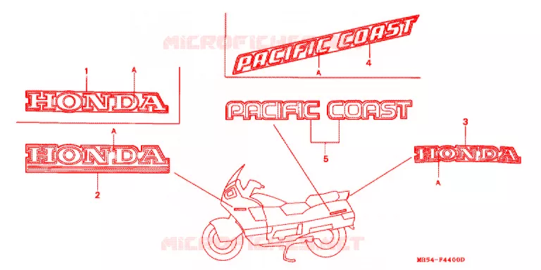 AUTOCOLLANTS Honda MOTO 800 PC800 1994  PC800R