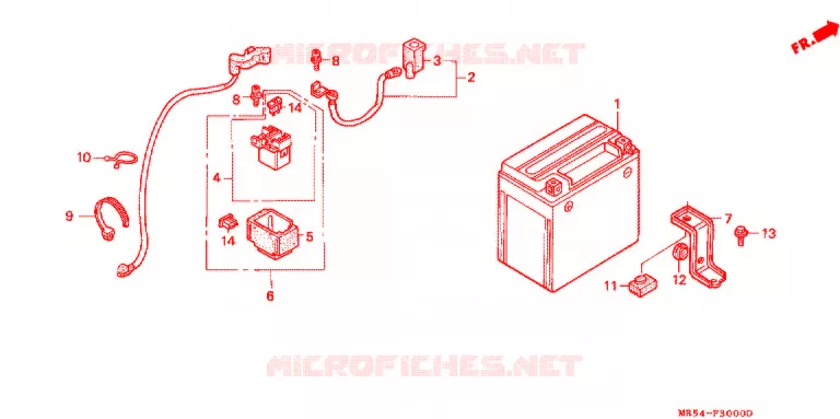 BATTERIE Honda MOTO 800 PC800 1994  PC800R