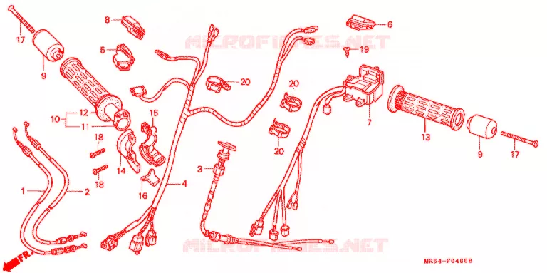 COMMODOS - POIGNEES Honda MOTO 800 PC800 1994  PC800R