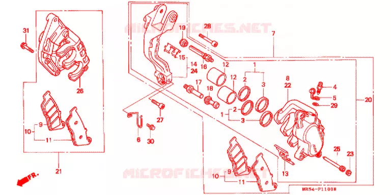 ETRIER DE FREIN AVANT Honda MOTO 800 PC800 1994  PC800R
