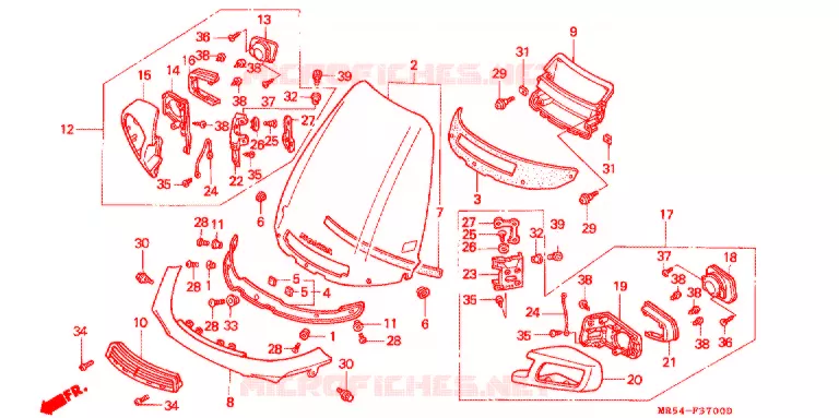 PARE-BRISE Honda MOTO 800 PC800 1994  PC800R