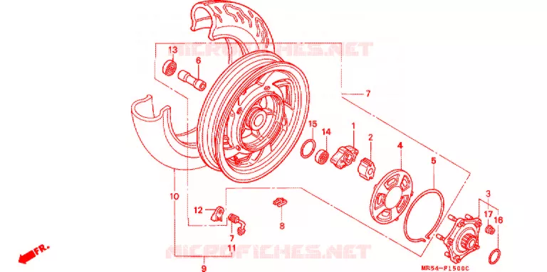 ROUE ARRIERE Honda MOTO 800 PC800 1995  PC800S