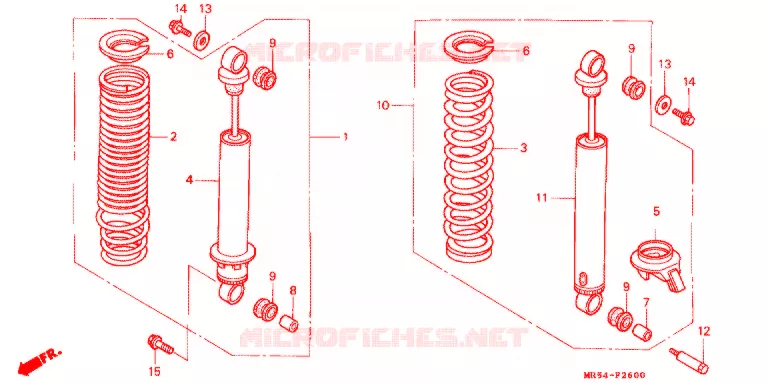 AMORTISSEUR ARRIERE Honda MOTO 800 PC800 1995  PC800S