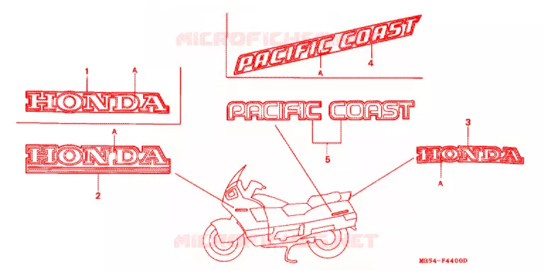 AUTOCOLLANTS Honda MOTO 800 PC800 1995  PC800S