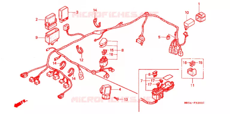 FAISCEAU DES FILS Honda MOTO 800 PC800 1995  PC800S