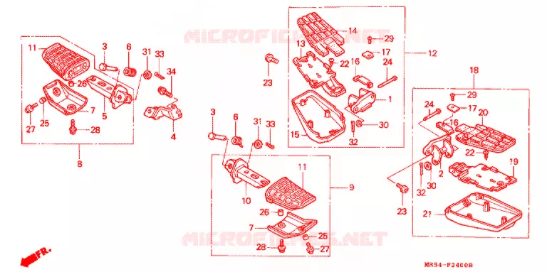 REPOSE PIED Honda MOTO 800 PC800 1997  PC800V