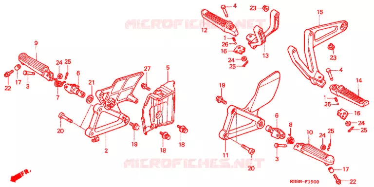 REPOSE PIED Honda MOTO 400 RVF 1995  RVF400RR