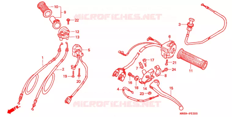 COMMODO - LEVIER - CABLE Honda MOTO 400 RVF 1996  RVF400RT