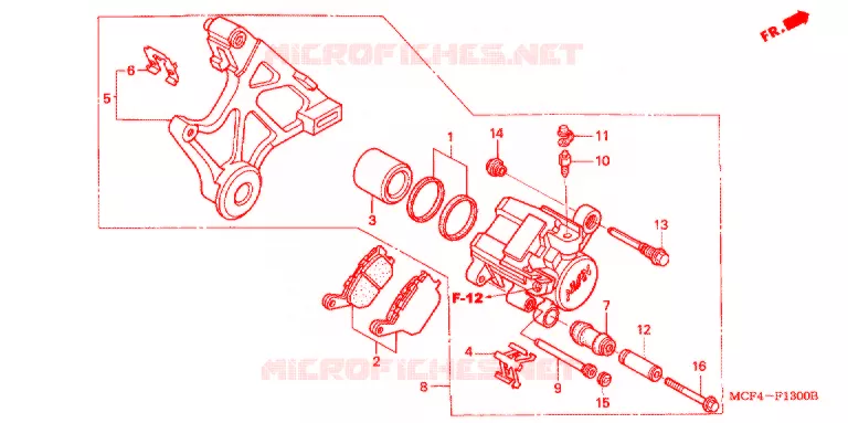 ETRIER DE FREIN ARRIERE Honda MOTO 1000 RC 2001  RVT1000R1