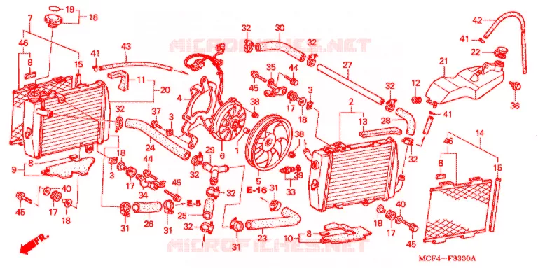 RADIATEUR ('00/'01) Honda MOTO 1000 RC 2001  RVT1000R1