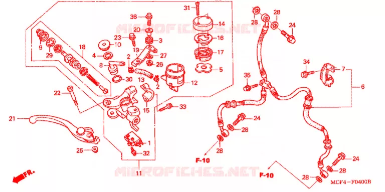 MAITRE CYLINDRE DE FREIN AVANT Honda MOTO 1000 RC 2003  RVT1000R3
