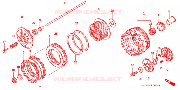 EMBRAYAGE Honda MOTO 1000 RC 2004  RVT1000R4