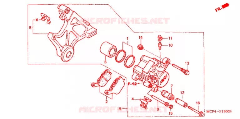 ETRIER DE FREIN ARRIERE Honda MOTO 1000 RC 2004  RVT1000R4