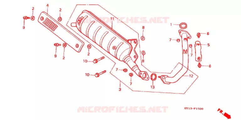 SILENCIEUX D'ECHAPPEMENT (1) Honda SCOOTER 50 VISION 1997  SA502R