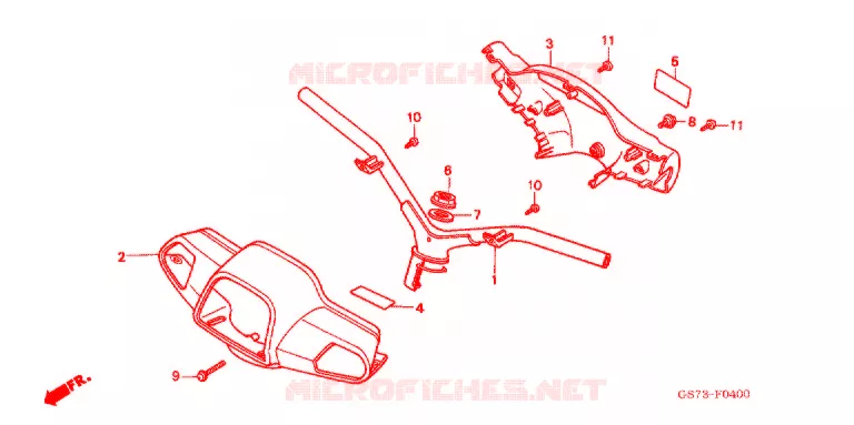 GUIDON - CARENAGE Honda SCOOTER 50 ELITE 1991  SA50L