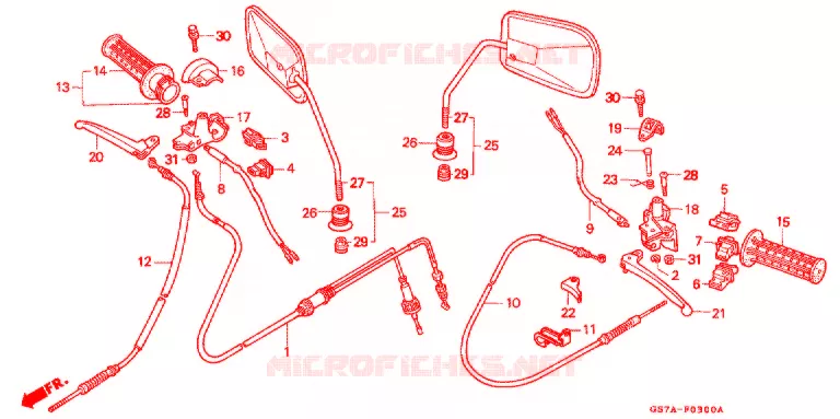 COMMODOS - POIGNEES Honda SCOOTER 50 ELITE 1997  SA50V