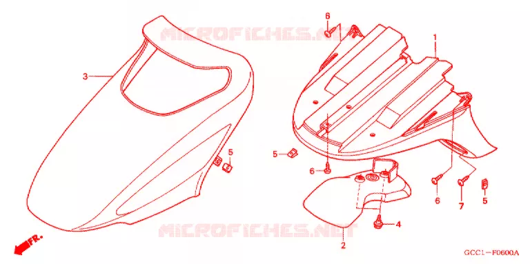CARENAGES AVANT Honda SCOOTER 100 SPACY 2005  SCR100WH3